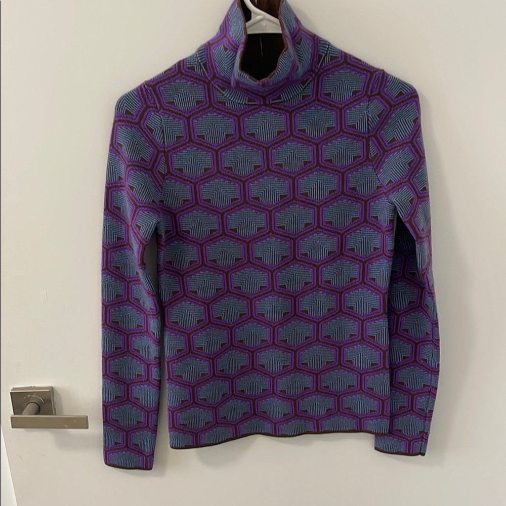 TORY BURCH SPORT  Merino Jacquard Turtleneck Size XS